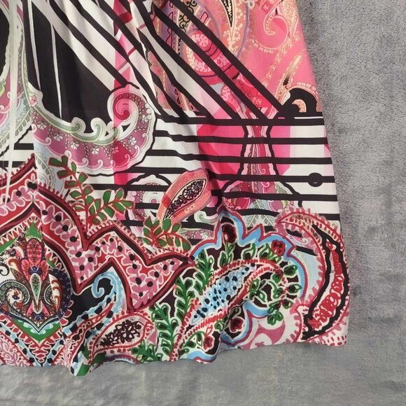 Loud Paisley Babydoll‎ Y2K Psychedelic Festival Retro Boho Sequin Detail M Top - Picture 7 of 10